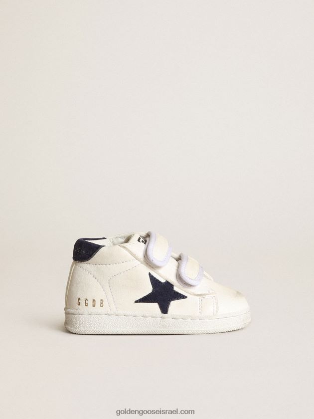 ילדים Golden Goose יוני בעור נאפה עם כוכב זמש כחול כהה וכרטיסיית עקב 246D24850