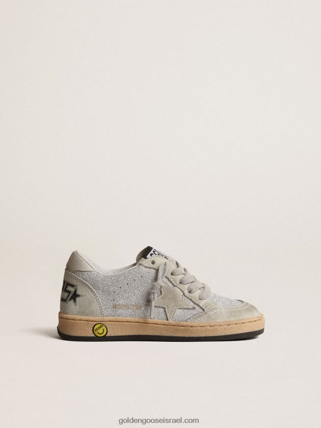 ילדים Golden Goose כוכב כדור צעיר עם נצנצים עם תוספות זמש אפור קרח 246D24866