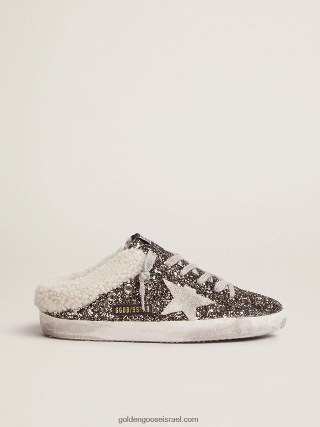נשים Golden Goose נעלי סניקרס סופר-כוכב בסגנון סאבוט עם בטנת נצנצים ובטנה 246D24102