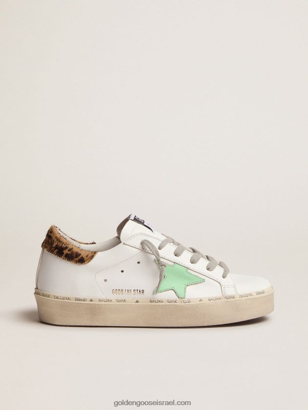 נשים Golden Goose נעלי ספורט היי כוכב עם לשונית עקב בהדפס נמר 246D24112