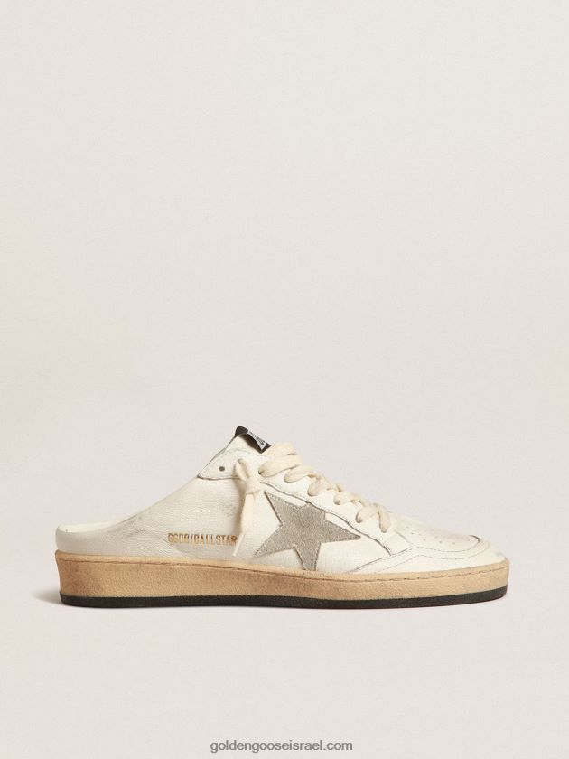 נשים Golden Goose כוכבי כדור חבלים מעור נאפה עם כוכב זמש אפור קרח 246D24144