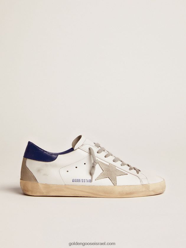 נשים Golden Goose נעלי ספורט כוכב-על עם כוכב זמש וכרטיסיית עקב כחולה 246D24184