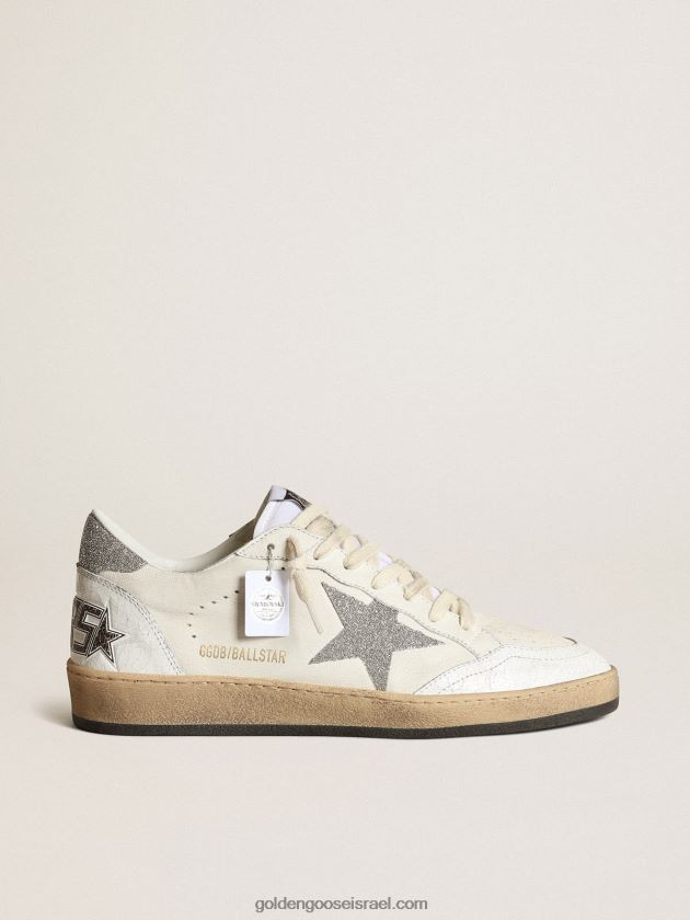 נשים Golden Goose כוכב כדור לבן עם כוכב קריסטל סברובסקי ולשונית עקב 246D24194