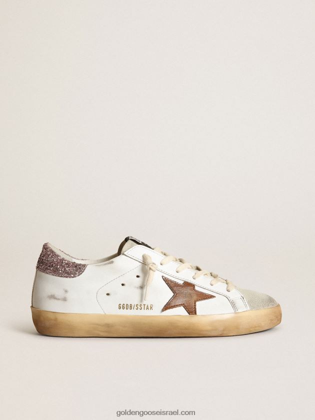 נשים Golden Goose כוכב על עם כוכב שזוף ולשונית עקב נצנצים ורודה 246D24201