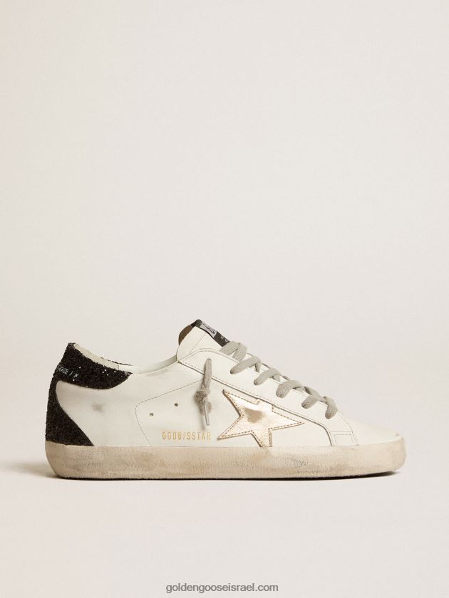 נשים Golden Goose כוכב על עם כוכב זהב ולשונית עקב נצנצים שחורים 246D24203