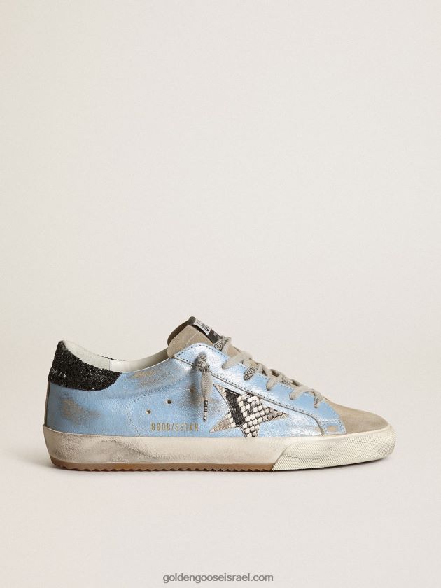 נשים Golden Goose כוכב-על תכלת עם כוכב אפור ולשונית עקב נצנצים 246D24230