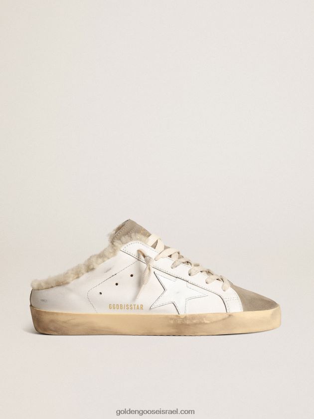 נשים Golden Goose חבלנים כוכבי על עם כוכב עור לבן ובטנת גזירה 246D24238