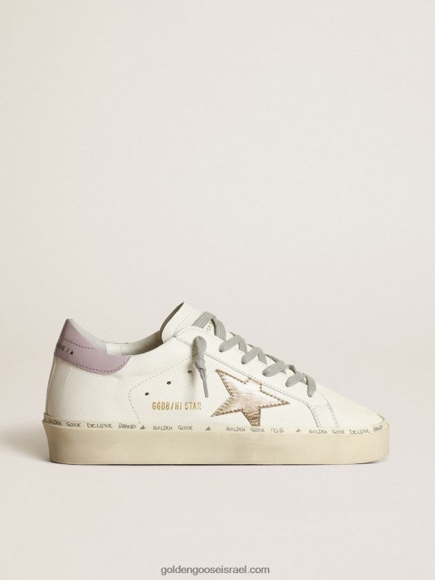 נשים Golden Goose כוכב היי לבן עם כוכב זהב וכרטיסיית עקב לילך נפלאק 246D24281