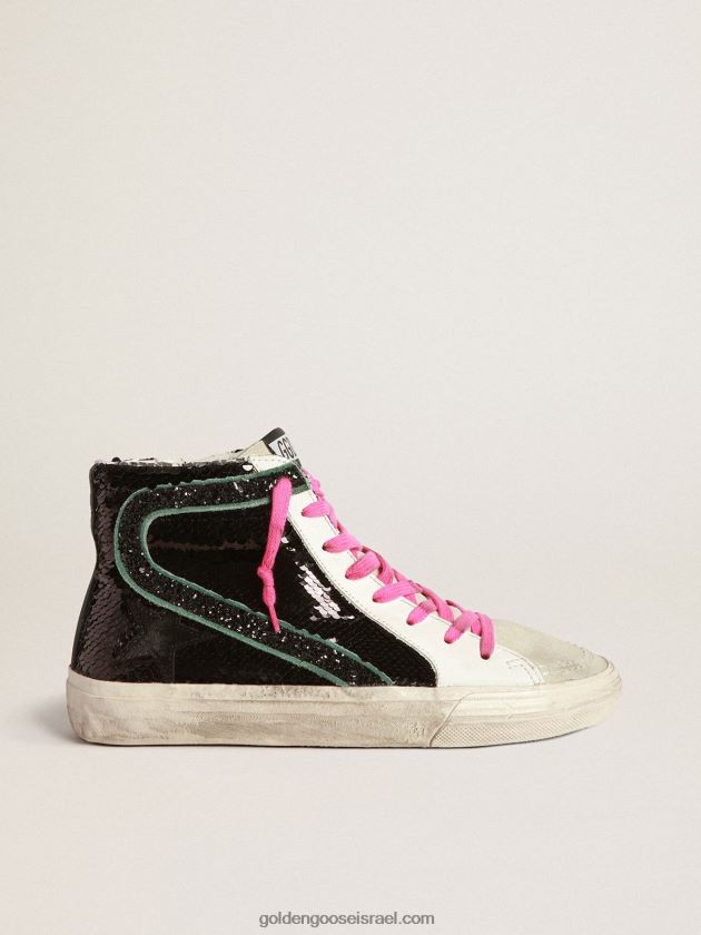 נשים Golden Goose נעלי סניקרס עם פאייטים שחורים 246D2442