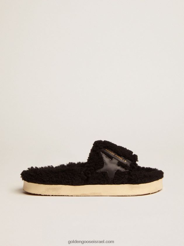 נשים Golden Goose כוכבי בריכה בגוון שחור עם כוכב בעור טון על טון 246D24438