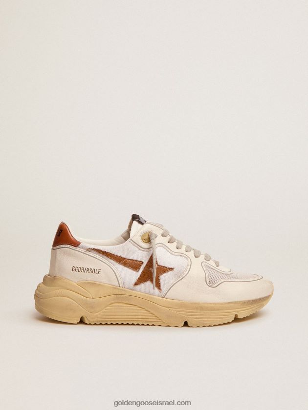 גברים Golden Goose נעלי ריצה סוליות בע"מ עם כוכב עור חום בהדפס לטאה ולשונית עקב עור שזוף 246D24517