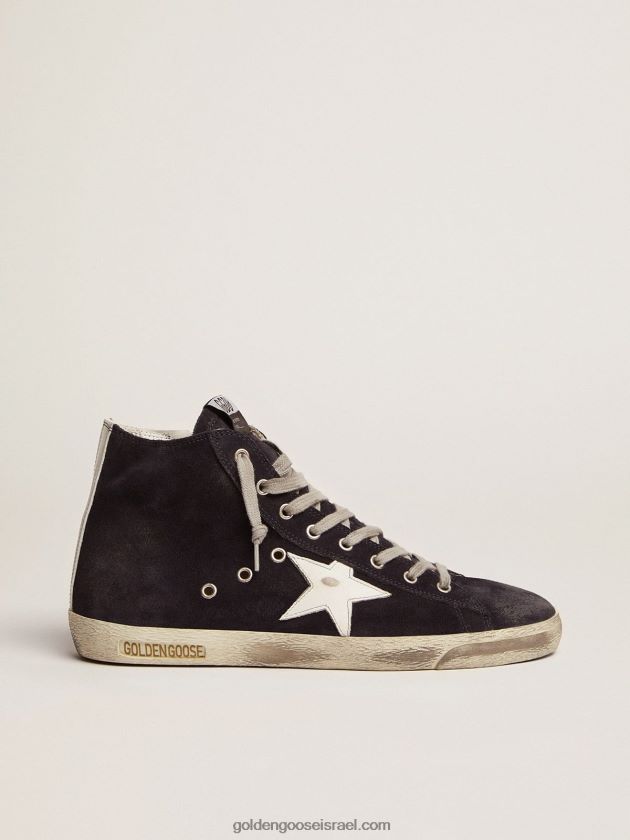 גברים Golden Goose נעלי ספורט פרנסי מעור עם כוכב עור ולשונית עקב 246D24521
