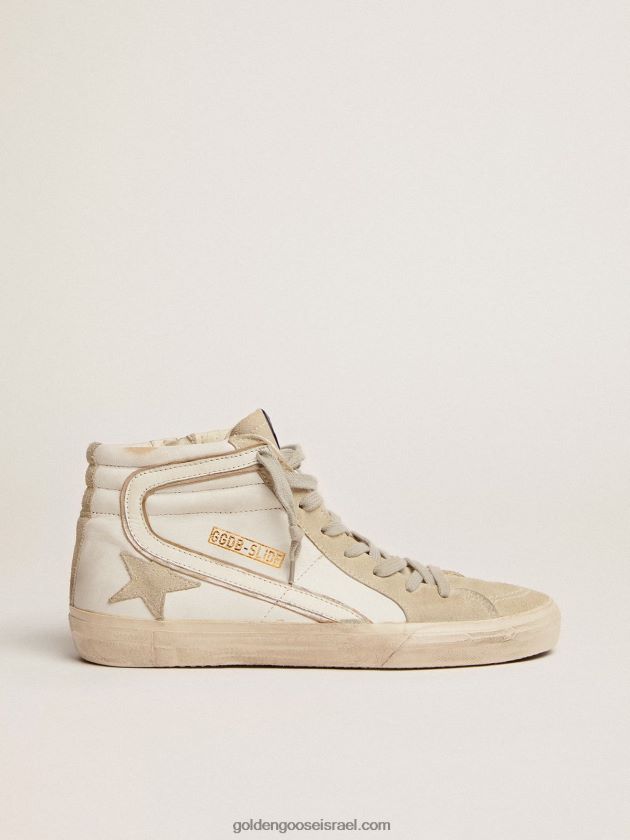 גברים Golden Goose נעלי סניקרס לבנות מעור וזמש 246D24528