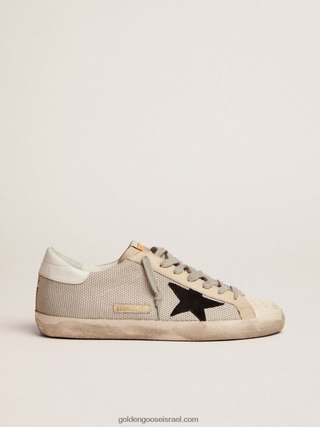 גברים Golden Goose נעלי ספורט סופר-סטאר מעור עם תוספת רשת 246D24585