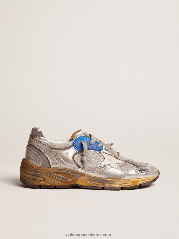 גברים Golden Goose נעלי ספורט כסופים עם כוכב אבא עם גימור מעוצב 246D24587