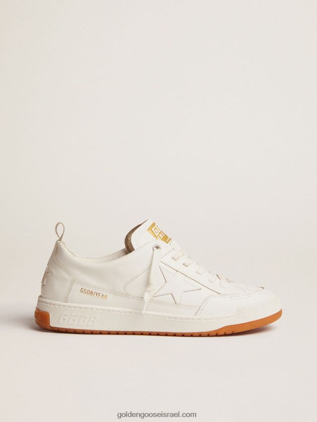 גברים Golden Goose כן נעלי ספורט מעור לבן אופטי 246D24596