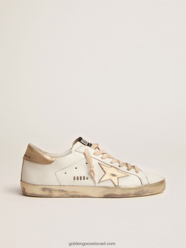 גברים Golden Goose נעלי ספורט כוכב-על עם נצנצים מוזהבים וכיתוב ניטים ממתכת 246D24623