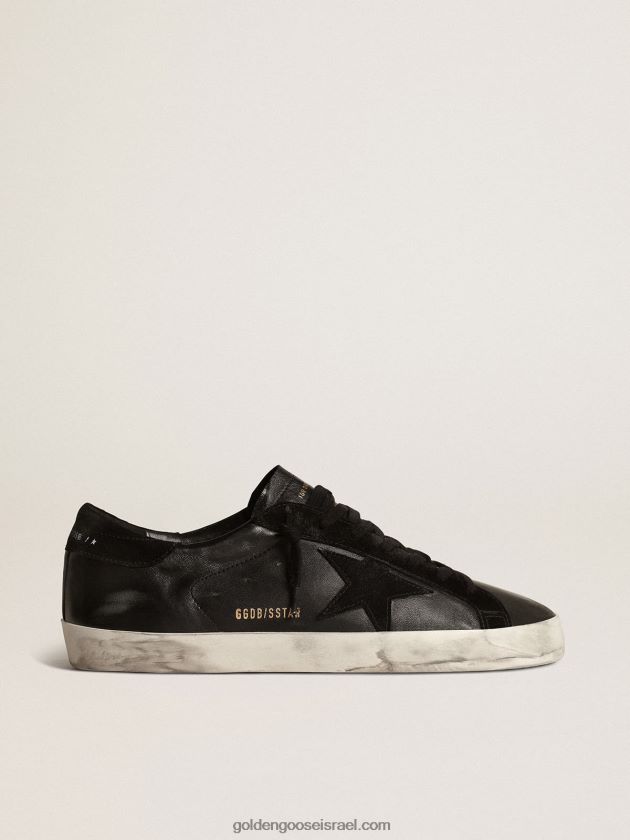 גברים Golden Goose כוכב על בנאפה שחורה עם כוכב זמש שחור ולשונית עקב 246D24658