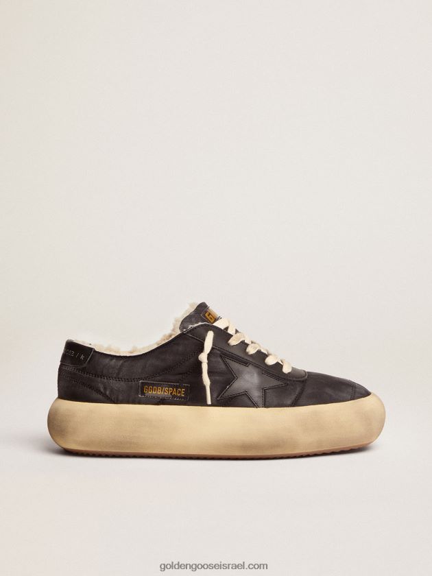 גברים Golden Goose נעלי כוכב חלל מניילון שחור מרופד עם בטנת גזירה 246D24672