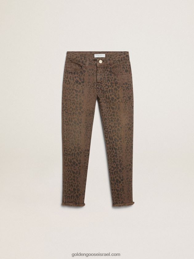 Golden Goose ג'ינס סקיני לילדות עם הדפס חיות 246D24880