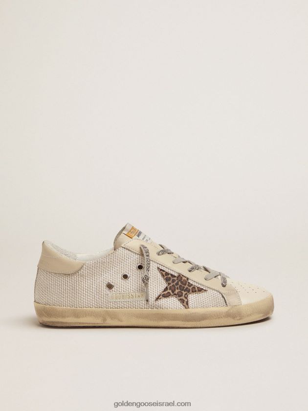 נשים Golden Goose נעלי ספורט כוכב-על ברשת עם כוכב בהדפס נמר 246D2492