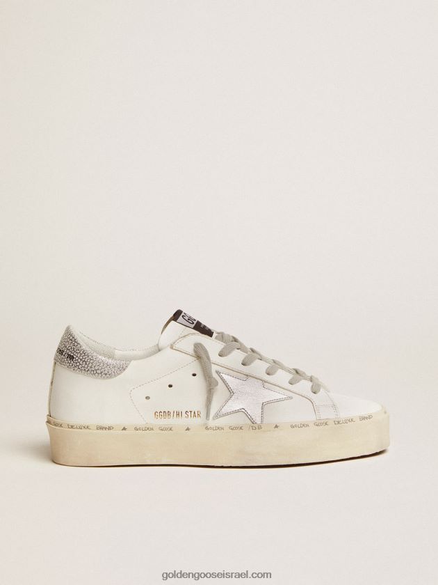 נשים Golden Goose נעלי ספורט היי כוכב עם לשונית עקב כסופה 246D2493