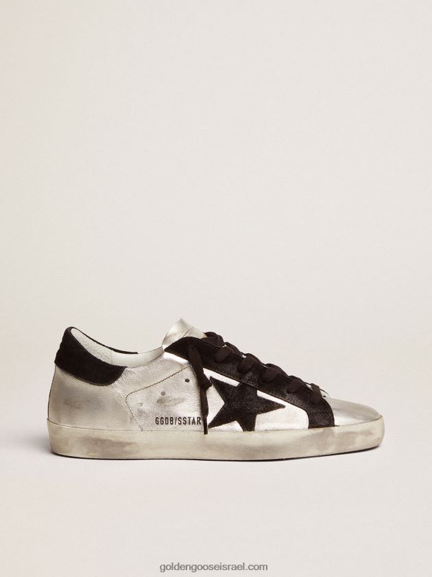 נשים Golden Goose נעלי ספורט כוכבים מעור כסוף 246D2495