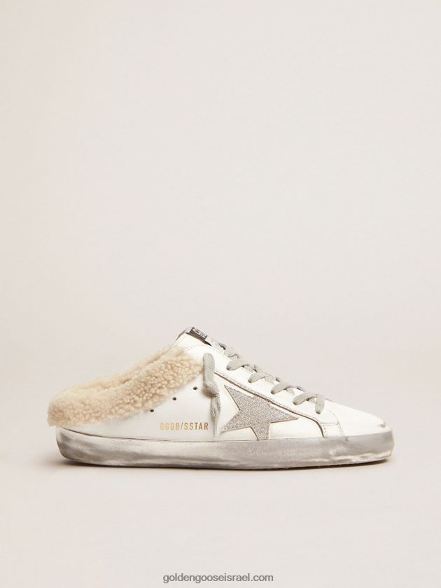 נשים Golden Goose חבלנים כוכבי על מעור לבן עם בטנת גזירה 246D2496