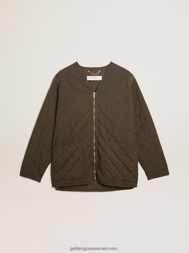 נשים Golden Goose ז'קט קווילט בצבע ירוק זית 246D24971