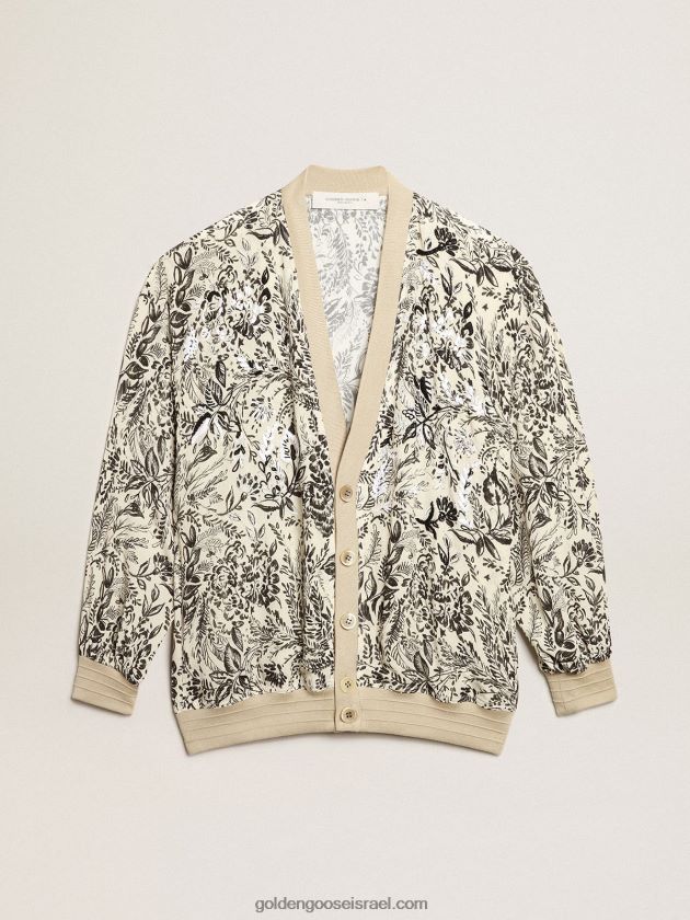 נשים Golden Goose קרדיגן ויסקוזה לבן עם הדפס ורקמה Toile de jouy 246D241047