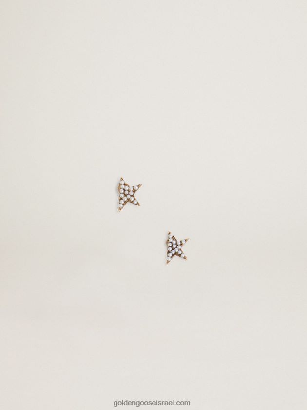 נשים Golden Goose עגילים צמודים מאוסף star jewelmates בצבע זהב ישן עם חרוזים דקורטיביים 246D24344