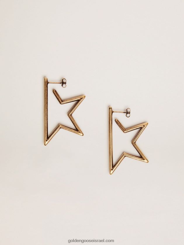 נשים Golden Goose star jewelmates קולקציית עגילי טיפה בצבע זהב ישן 246D24392