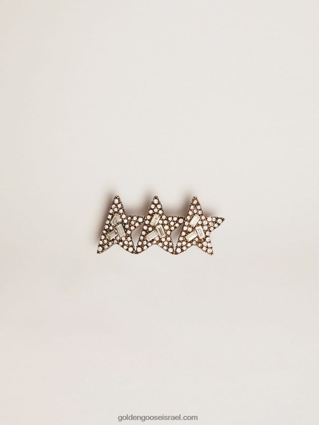 נשים Golden Goose אביזר תחרה קולקציית star jewelmates עם שלושה כוכבים בצבע זהב ישן עם קריסטלים דקורטיביים 246D24394