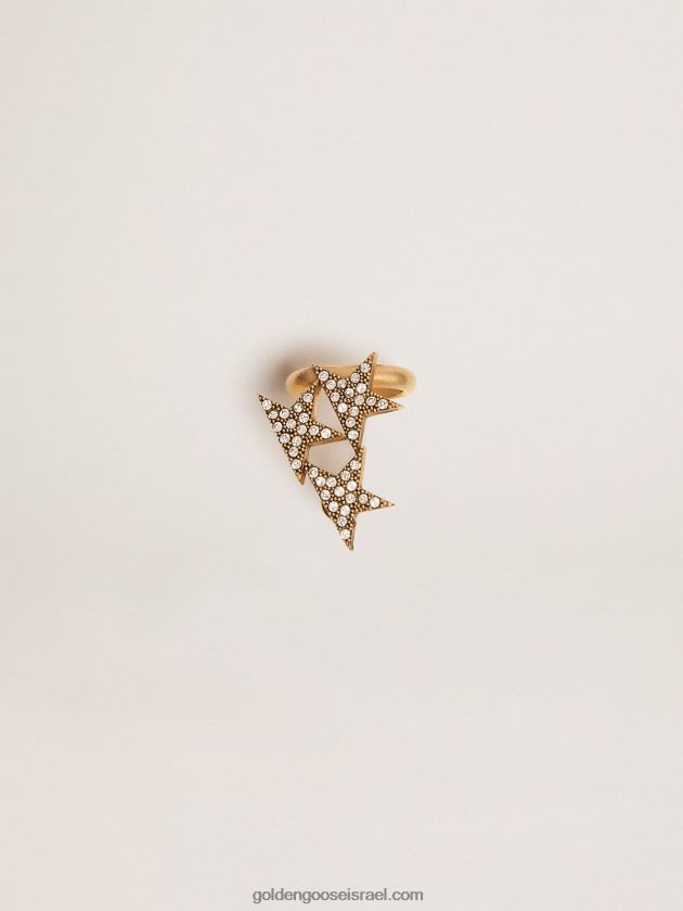 נשים Golden Goose אוסף star jewelmates עגיל טיפה אחת לאוזניים בצבע זהב ישן עם קריסטלים דקורטיביים 246D24399
