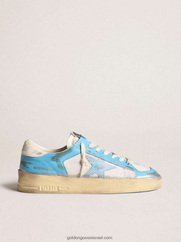 נשים Golden Goose מעבדת stardan מעור נאפה תכלת ורשת לבנה 246D24151