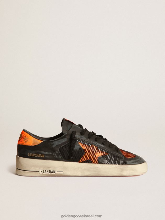 גברים Golden Goose סניקרס של stardan שחור וכתום 246D24544