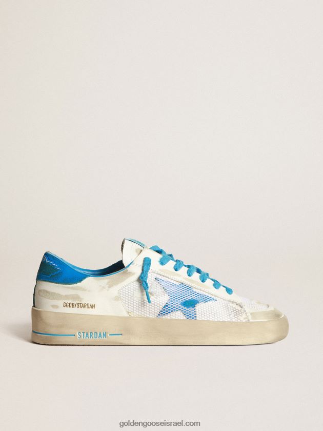 גברים Golden Goose סניקרס לבנים ותכלים של stardan 246D24548