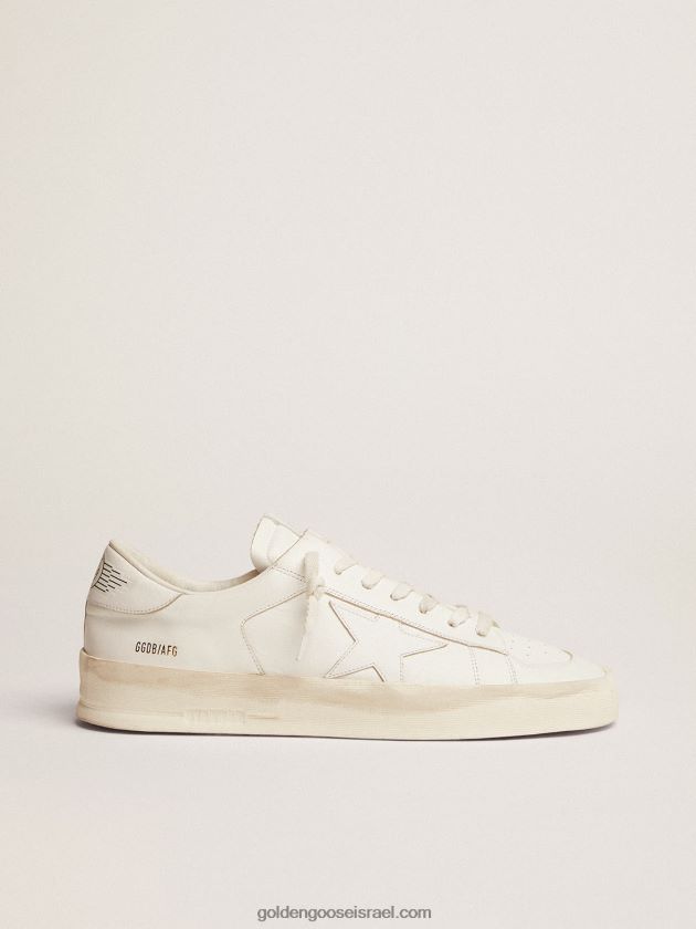 גברים Golden Goose סניקרס stardan מעור לבן טוטאלי 246D24646