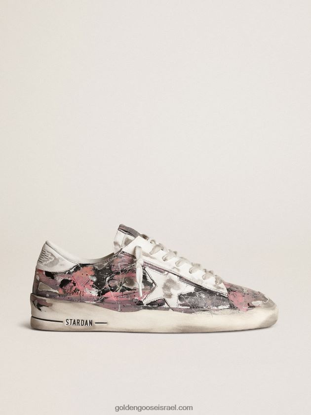 גברים Golden Goose מעבדת stardan מעור עם נתזי צבע ססגוניים 246D24674