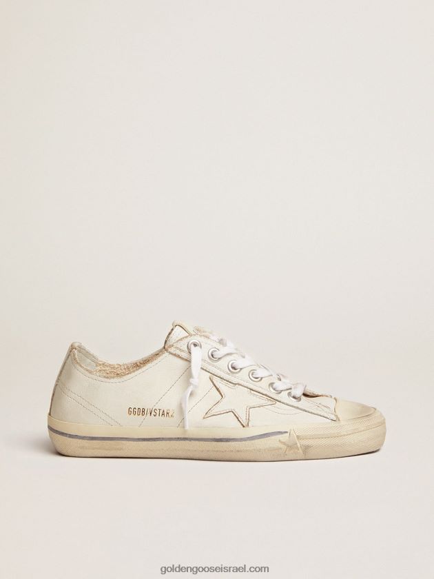 נשים Golden Goose סניקרס v-star מעור באפקט וינטג' 246D24115