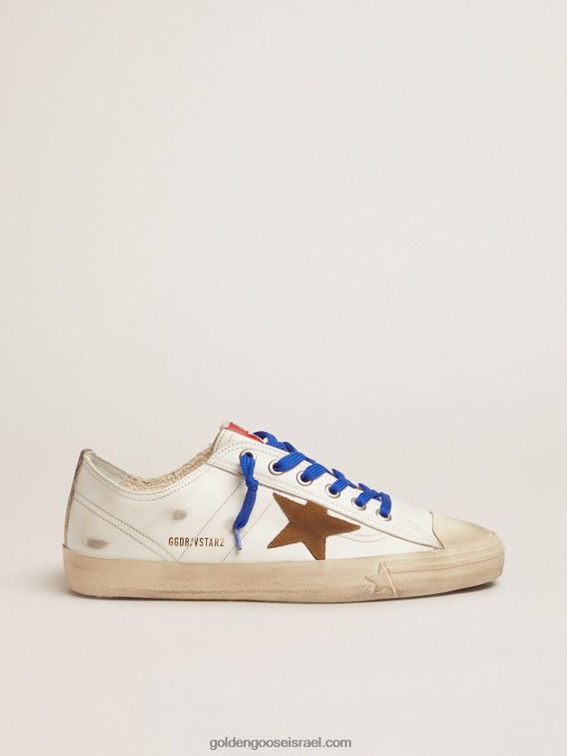 גברים Golden Goose נעלי ספורט v-star Ltd עם פס אנכי בהדפס נחש ושרוכים כחולים 246D24578